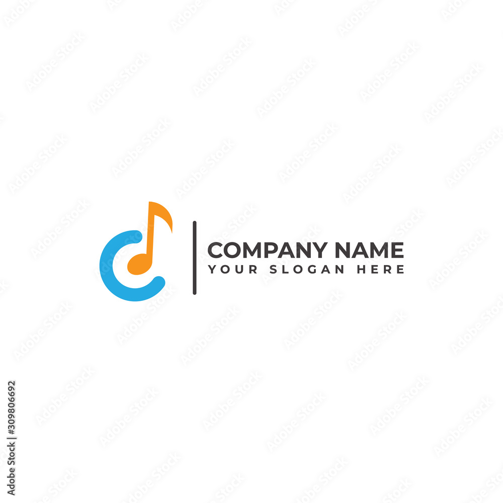 C Letter music logo design template full vector for use any company C Letter music logo design template full vector for use any company