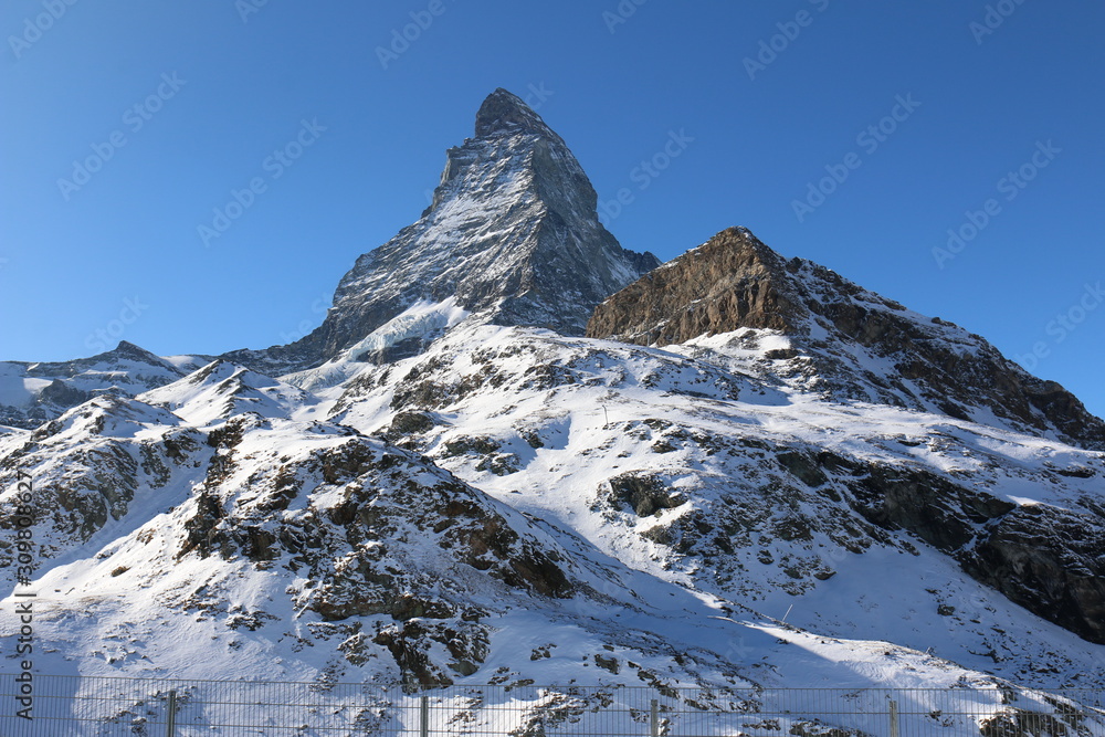 Matterhorn Swiss Alps in Winter in Zermatt