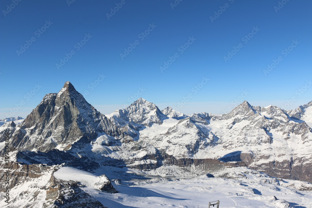 Pilatus swiss Alps in Luzern Blue Sky