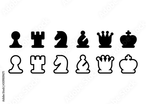 Chess pieces icon set