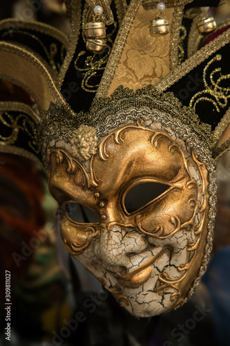 Golden jester mask