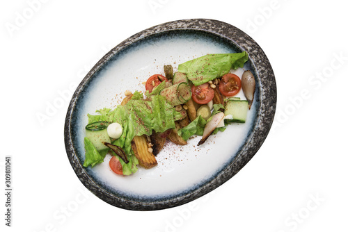 Salad with fried potato let...