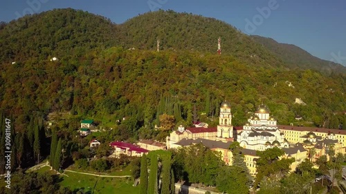 New Athos of St. Simon the Canaanite monastery. Bird's eye view. new afon. Abkhazia. Georgia.