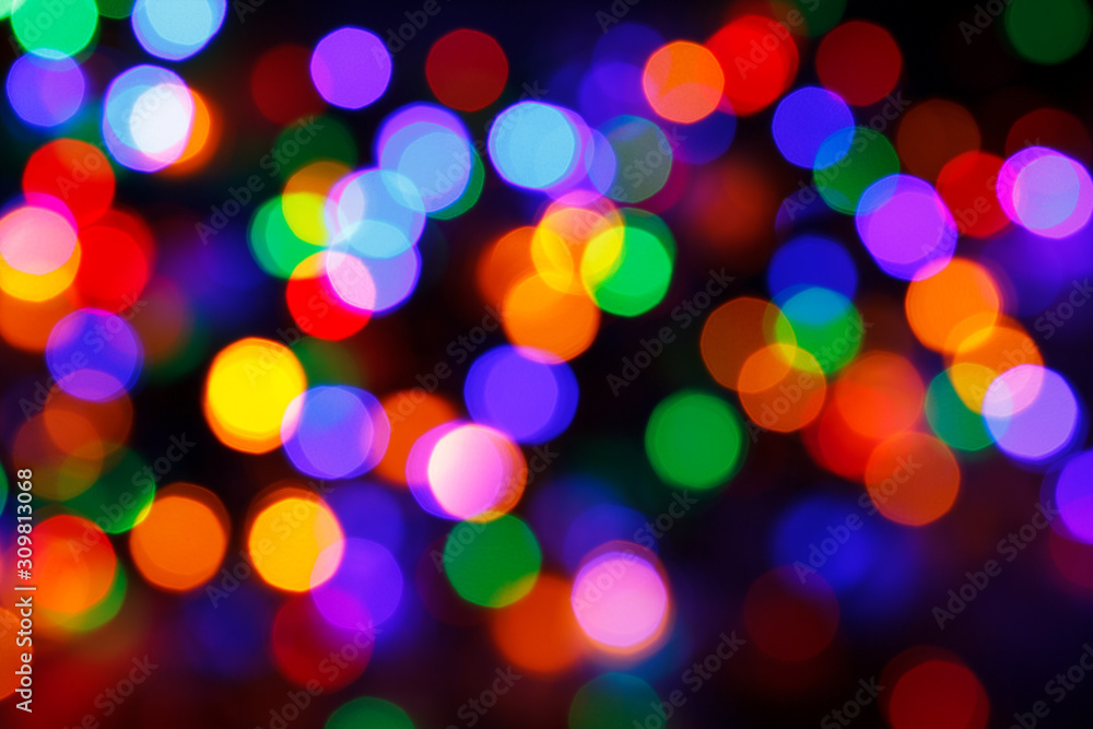 rainbow bokeh christmas lights background