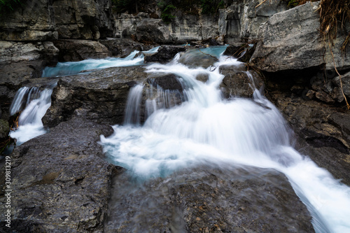 Spectacular Glacier River Flowing Over Rocks