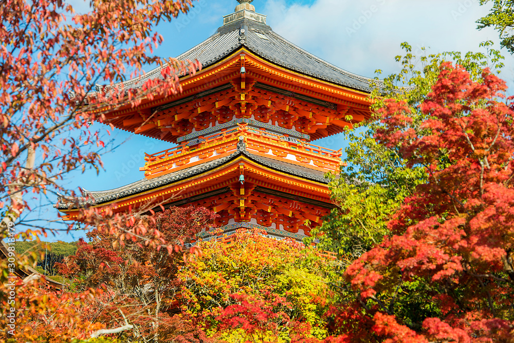 Kiyomizu-dera, buddhist temple complex of Kyoto, Japan