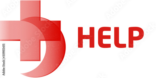 Red cross and a red crescent symbols illustration | Символы красный крест и красный полумесяц