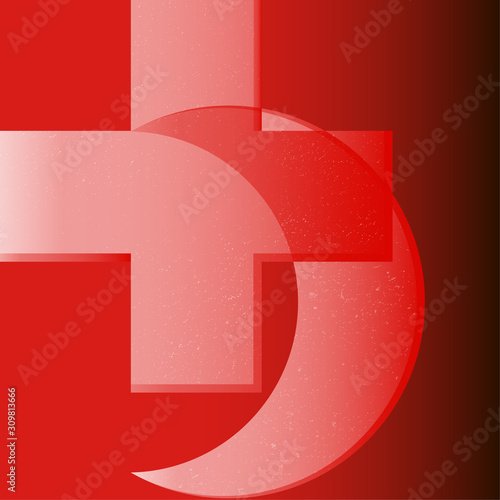 Red cross and a red crescent symbols illustration | Символы красный крест и красный полумесяц