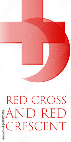 Red cross and a red crescent symbols illustration | Символы красный крест и красный полумесяц