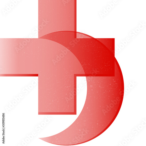 Red cross and a red crescent symbols illustration | Символы красный крест и красный полумесяц