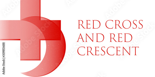 Red cross and a red crescent symbols illustration | Символы красный крест и красный полумесяц