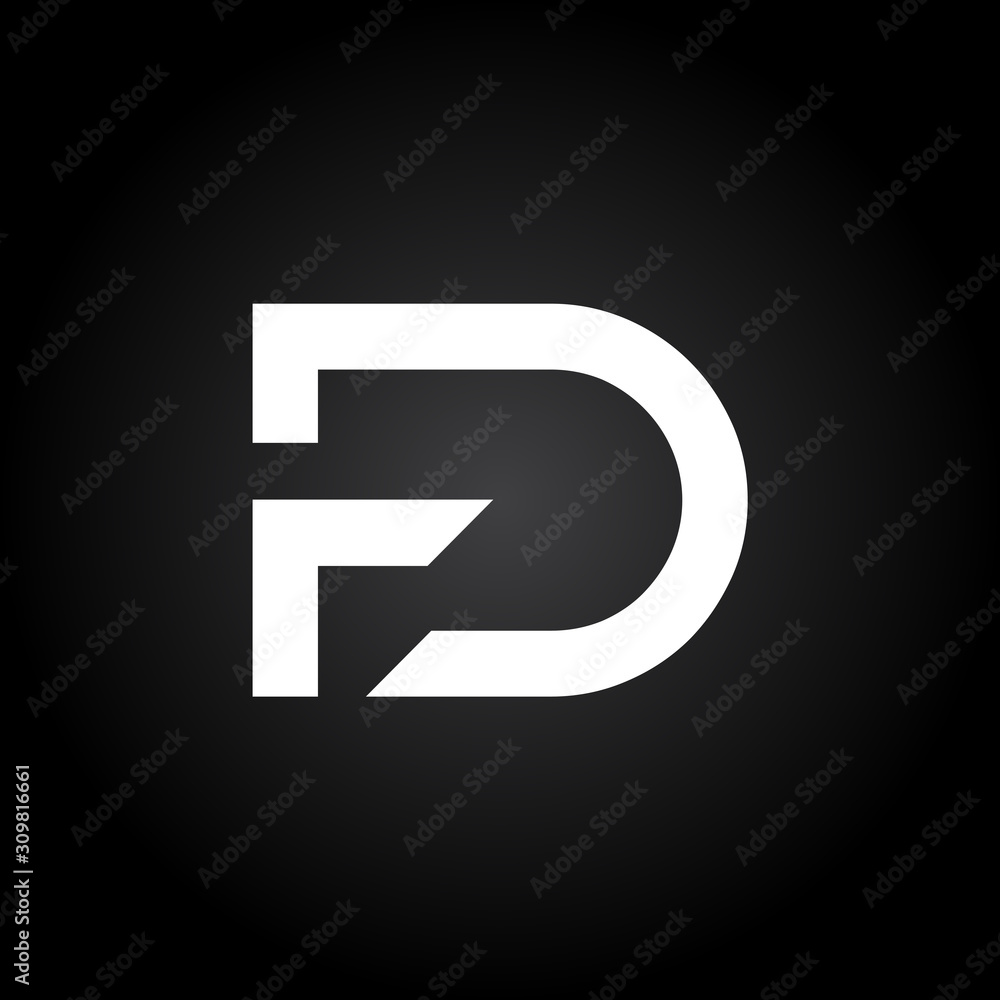 Fototapeta premium Initial FD Letter Linked Logo. Creative Letter FD Modern Business Logo Vector Template. FD Logo Design