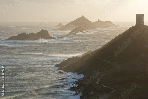 Les Sanguinaires et La Parata dans la tempête, Ajaccio Corse