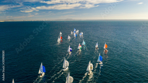 Obraz na płótnie regatta off the coast of Majorca Spain