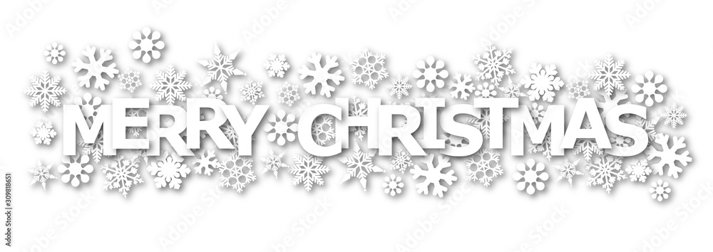 MERRY CHRISTMAS WITH WHITE SNOW BACKGROUND. MERRY CHRISTMAS WITH WHITE SNOW BACKGROUND.