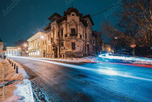 Bucharest night scene in winter season
