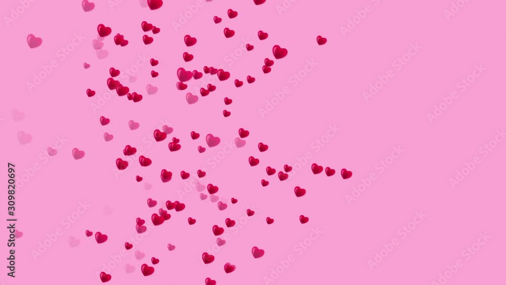 Many red and rose small hearts flying on a pink background. Valentine's day motion background loop. Valentine's Day holiday abstract loop Many red and rose small hearts flying on a pink background. Valentine's day motion background loop. Valentine's Day holiday abstract loop