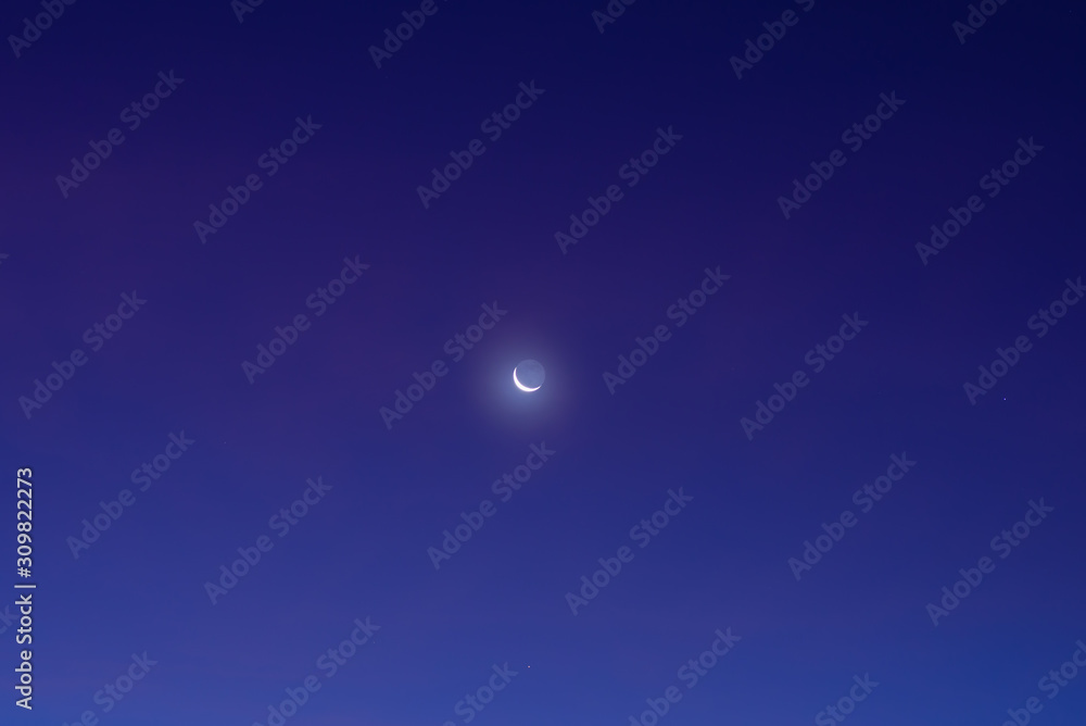 The moon among the stars and clouds The moon among the stars and clouds