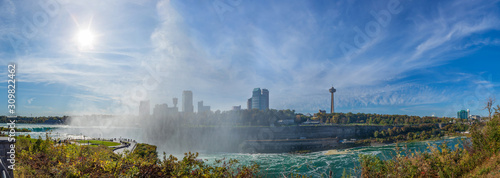 View of Niagara Falls in the afternoon in backlight from the American side © underwaterstas