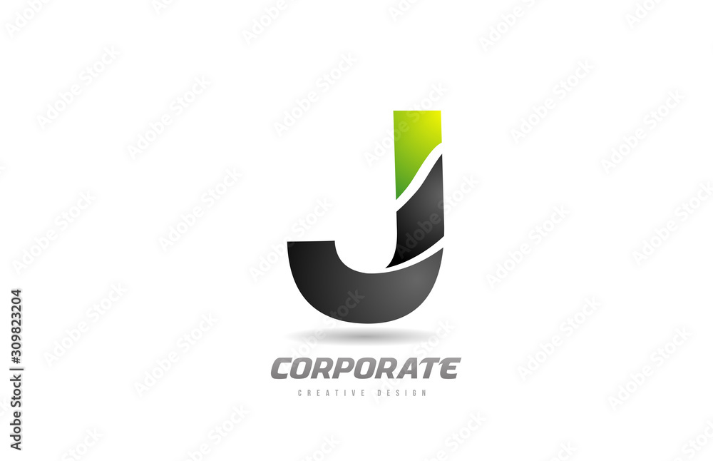 black green logo letter J alphabet design icon for business black green logo letter J alphabet design icon for business