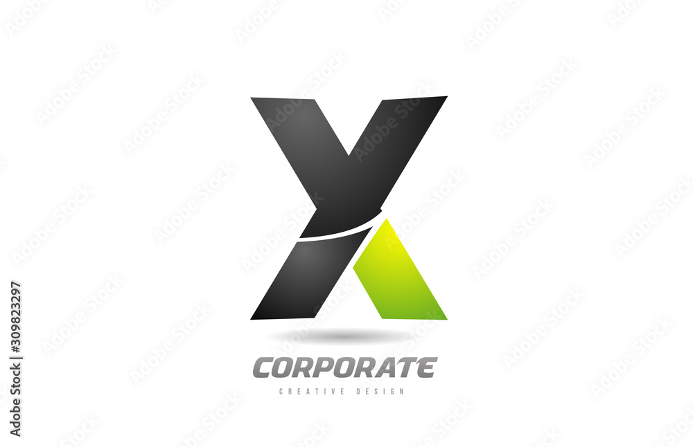 black green logo letter X alphabet design icon for business black green logo letter X alphabet design icon for business