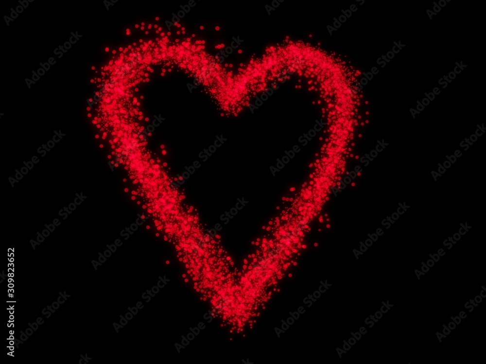 heart on black background