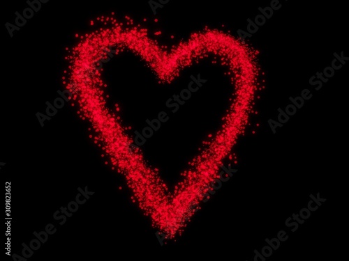 heart on black background