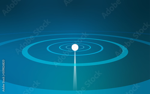 Wireless connection radiowave signal spreading across the space. Dark Background for Information and telecommunication purposes
