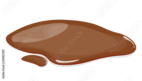 Mud puddle vector isolated. Brown autumn natural liquid