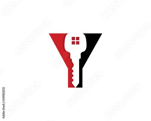 Letter Y With Key Logo Vector 001