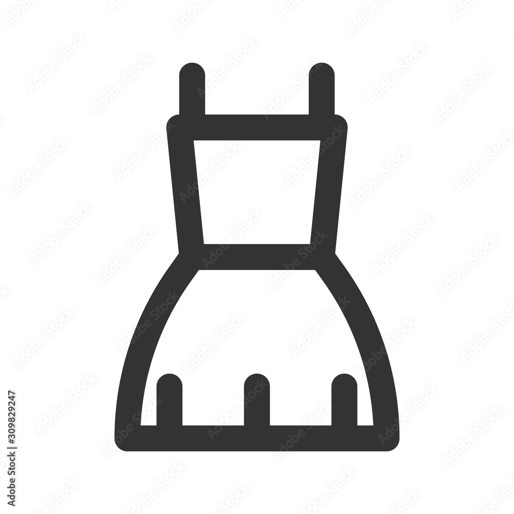 Icon dress in outline style. vector illustration and editable stroke. Isolated on white background. Icon dress in outline style. vector illustration and editable stroke. Isolated on white background.