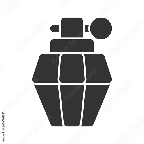 Icon parfume in glyph style. vector illustration and editable stroke. Isolated on white background.