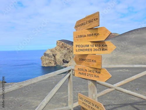 Sign in Faial island, Azores