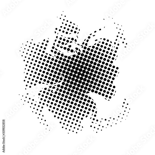 Halftone. Black circle. Circle halftone. Vector illustration