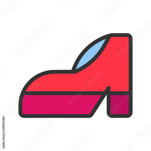 Icon stilettos in lineal color style. vector illustration and editable stroke. Isolated on white background.