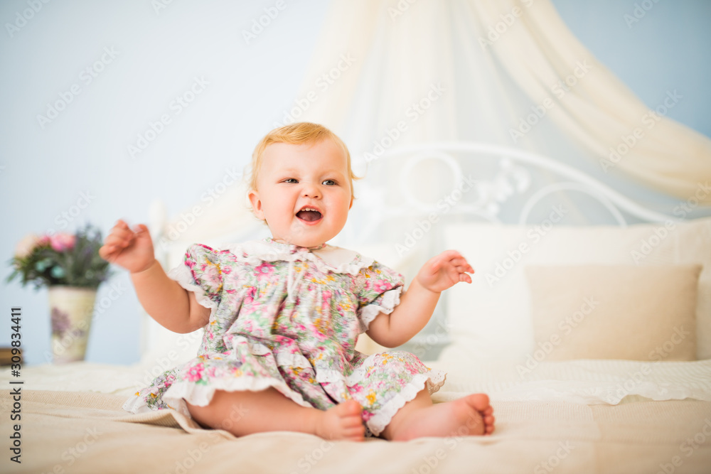 Portrait of a cheerful pretty fair-haired girl Portrait of a cheerful pretty fair-haired girl