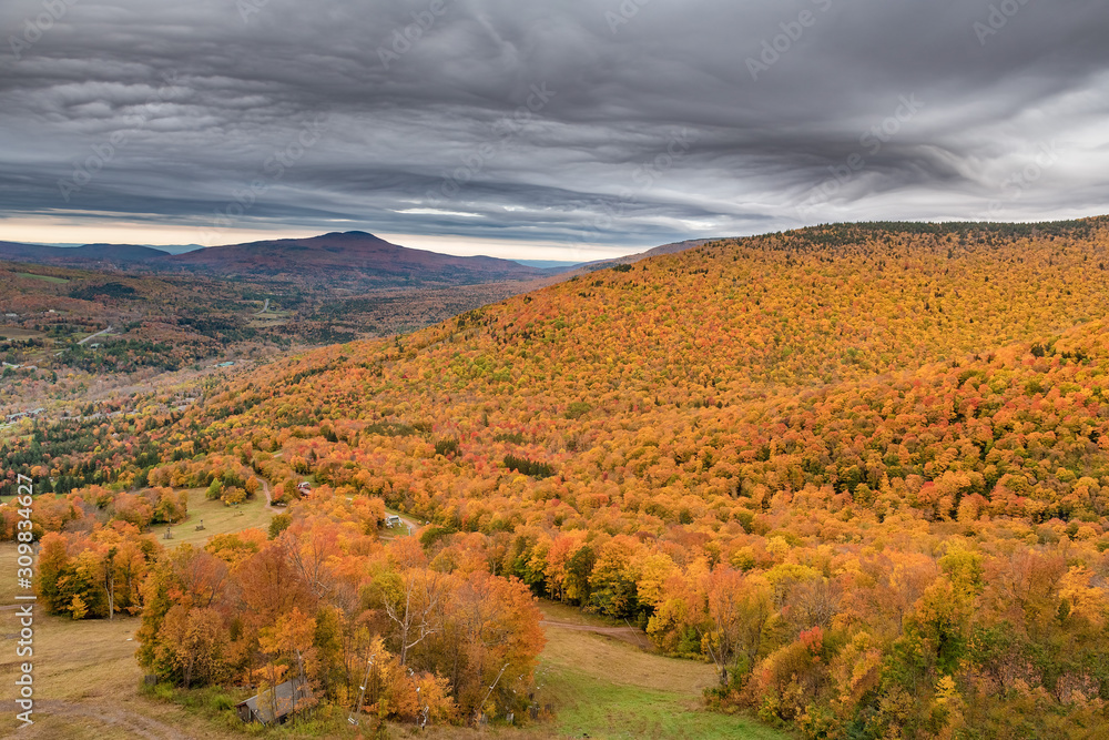 Colorful autumn foliage  in the Catskills Mountains of New York