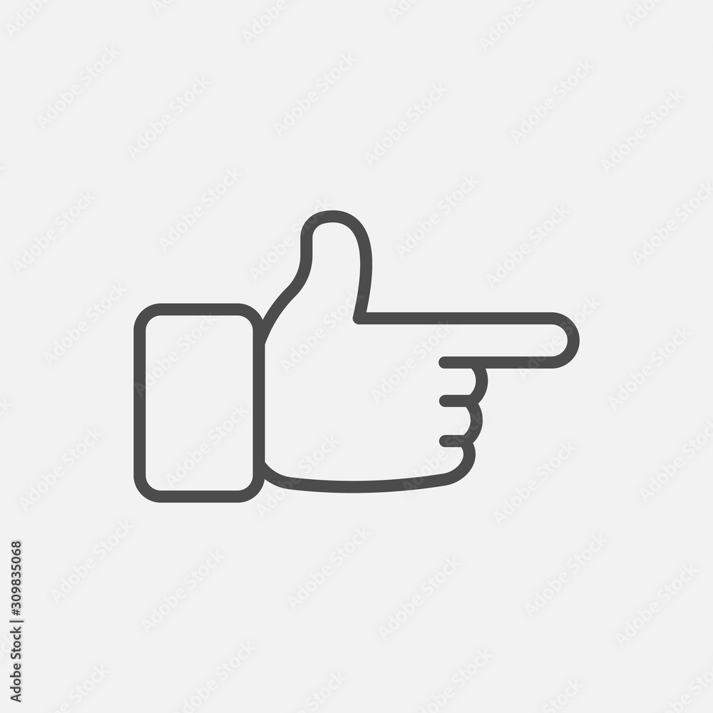 hand icon isolated on background. Vector illustration. hand icon isolated on background. Vector illustration.