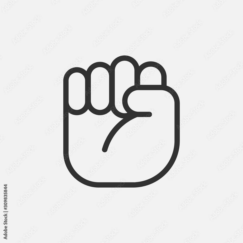 Obraz premium Protest hand icon isolated on white background. Vector illustration.
