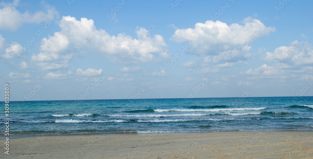 Israeli mediterranean sea shore at low tide Israeli mediterranean sea shore at low tide