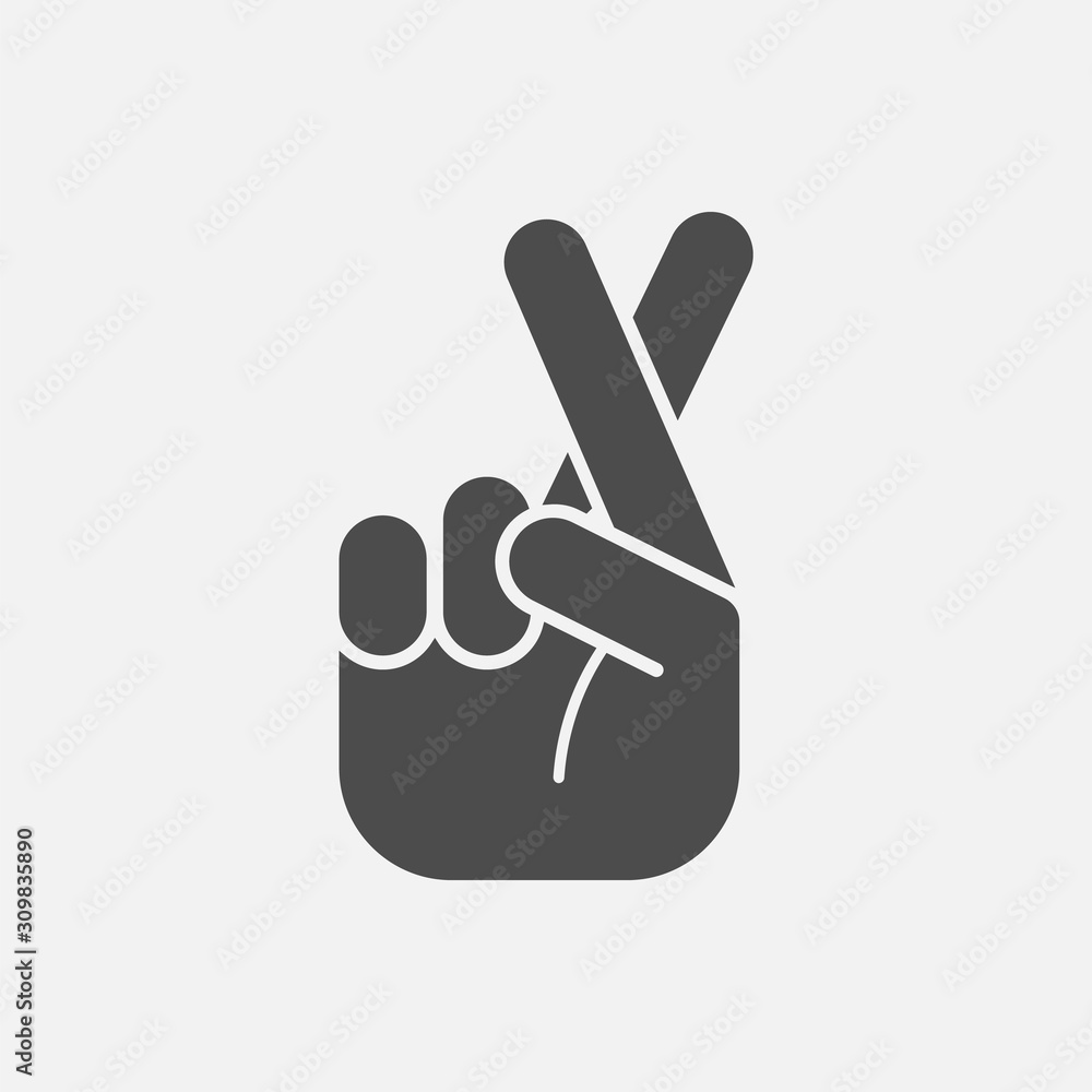 Fingers crossed icon isolated on white background. Vector illustration. Fingers crossed icon isolated on white background. Vector illustration.