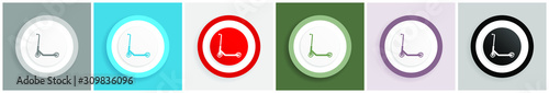 Scooter icon, sport, activity, vehicle, vector illustrations in 6 colors options for web design and mobile applications in eps 10