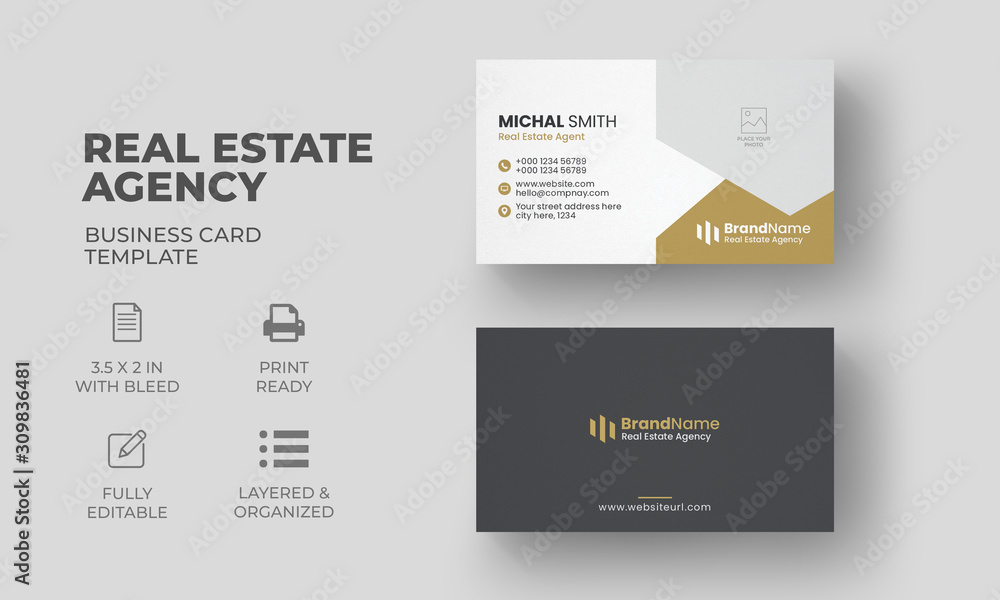 Modern Real Estate Business Card Template for your business