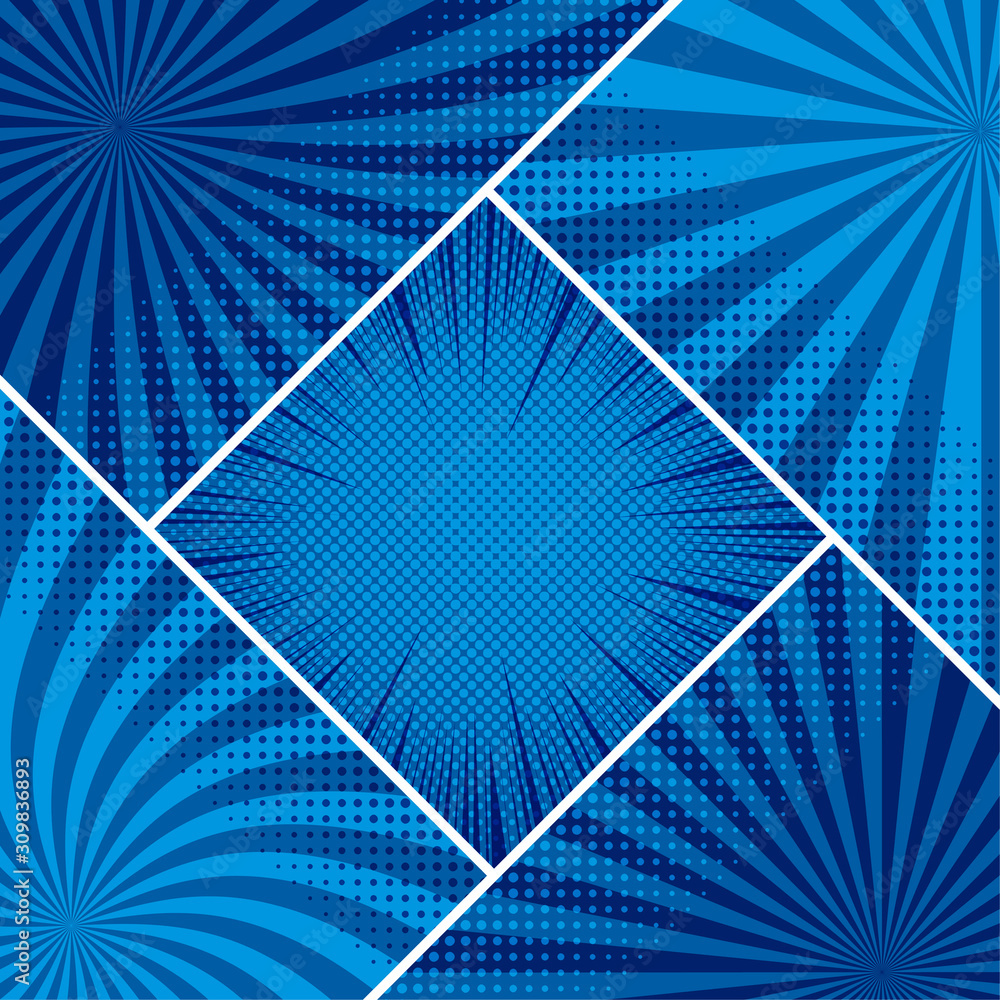 Fototapeta premium Comic blue elegant concept