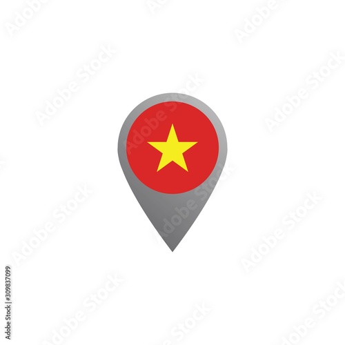 Free Download Icon pin illustration, map marker with a stylish Vietnam country flag in a circle - GFXLoad