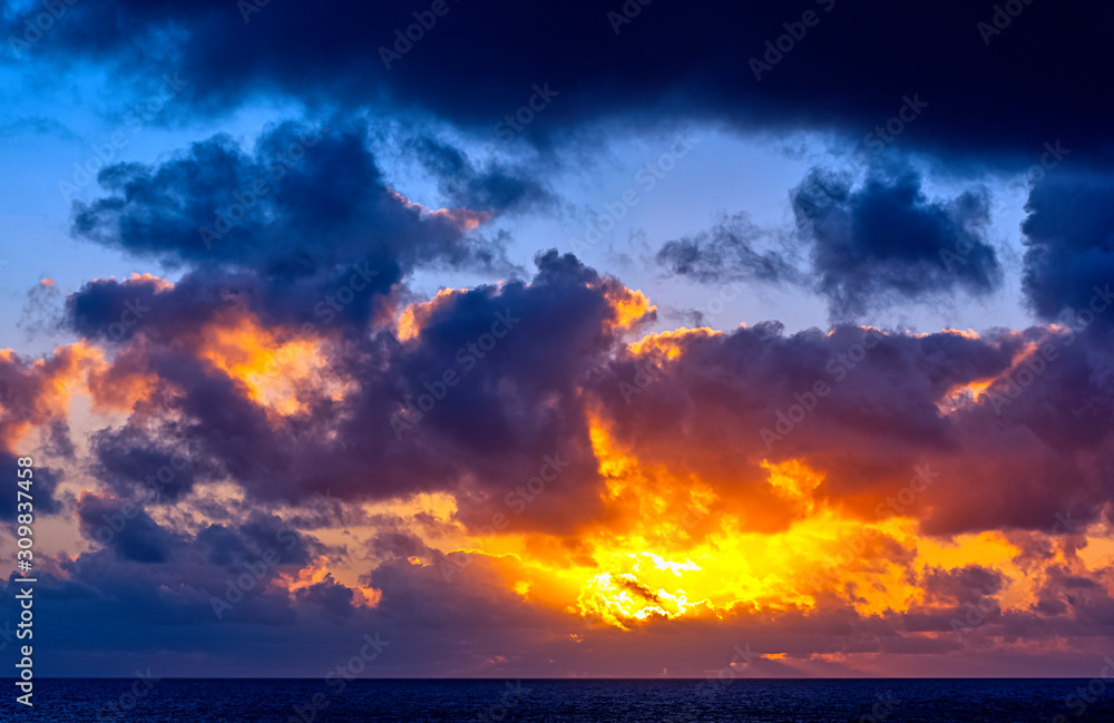 Sunrise over Atlantic Ocean - Los Cocoteros, Lanzarote, Canary Islands, Spain