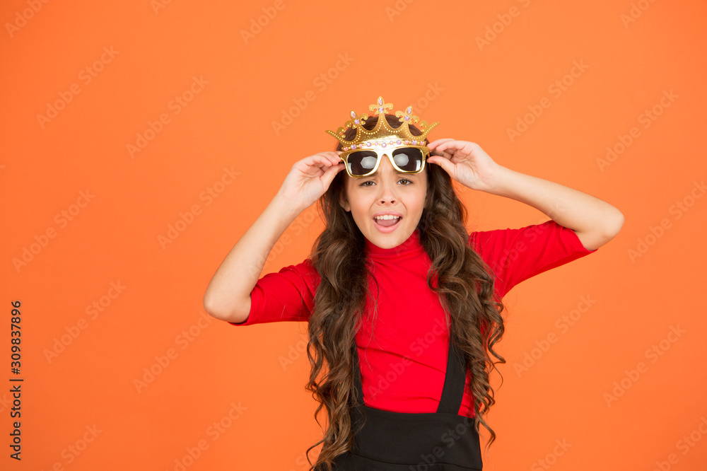 Love myself. Egoist child. Little girl wear prop crown and glasses. Small egoist with ambition. Egoist and selfish. Pride and ego. Sometimes its ok to be egoist Love myself. Egoist child. Little girl wear prop crown and glasses. Small egoist with ambition. Egoist and selfish. Pride and ego. Sometimes its ok to be egoist