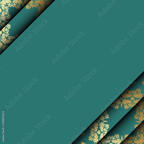 Ethnic pattern. Abstract greeting card, background with flowers and decorative leaves. For gifts, decoration and invitations for your design. With a place for you inscription.