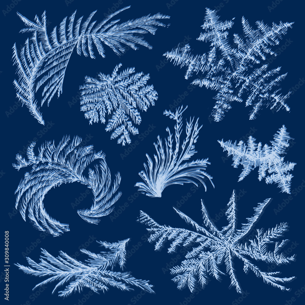 Realistic Frost Ice Set Realistic Frost Ice Set