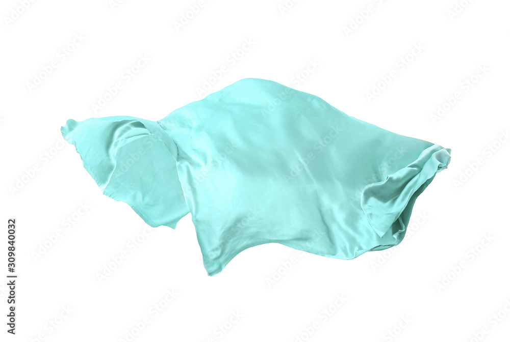 Flying fabric on white background